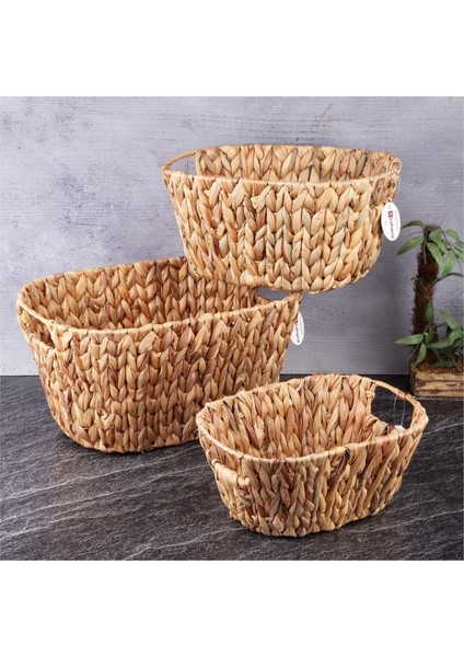 Homearths Hasır3 Lü Oval Mutelif Sepet