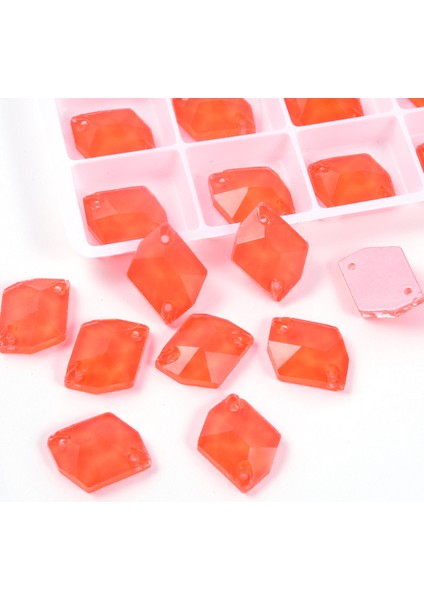 Premium Kalite Altı Düz Delikli Dikme Kristal Taş Cosmic 10*14MM N07 Hyacinth Neon (36 Adet)