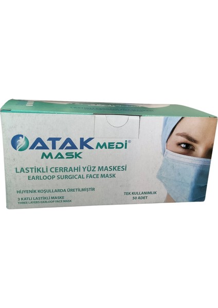 Tek Kullanımlık Maske Buz Mavisi
