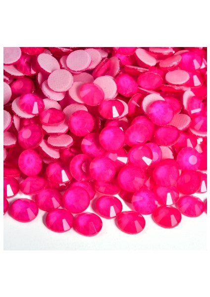 Premium Kalite Altı Düz Ütü Ile Yapışan (Hotfix) Kristal Taş SS16 (3.8-4mm) Rose Neon (720 Adet)