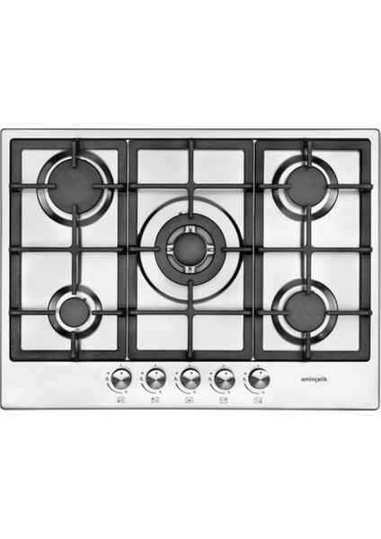 Eminçelik 5 Gözlü - 1 Gözü Woklu Siyah Ocak 2250 X70 + Hoover 3051BI- HDG6C1GBTK