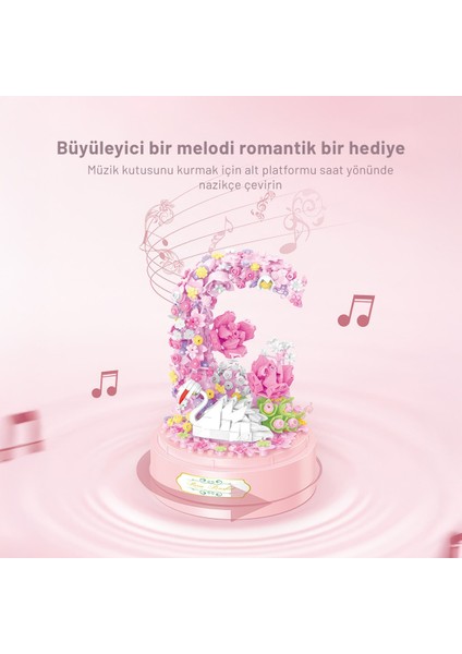Gül Aşkı Müzik Kutusu (BL21209) – Mini Blok Yapı Oyuncakları Seti