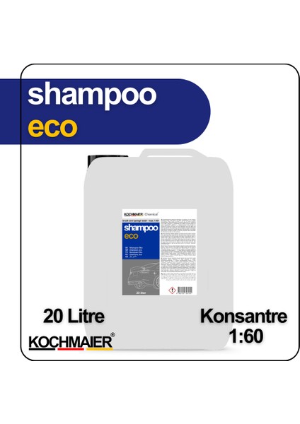 Shampoo Eco Oto Araç Cilalı Fırçalı Şampuan Temizleyici Kopüklü Konsantre 1:60 20 Litre/kg