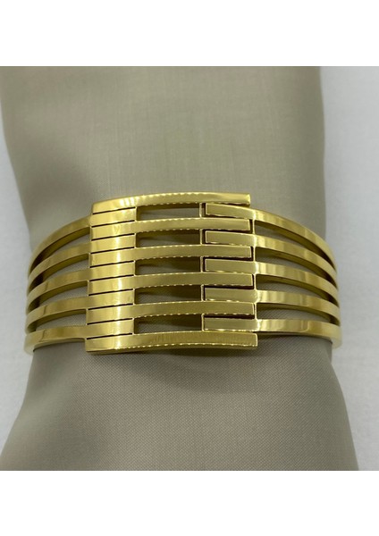 Çelik Gold Renk Kaburga Model Kelepçe Bileklik fiyatları