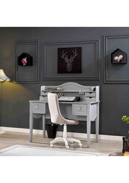 Classy Gri Genç Odası Çalışma Masası