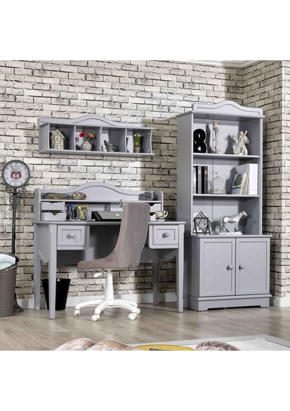 Classy Gri Genç Odası Çalışma Masası