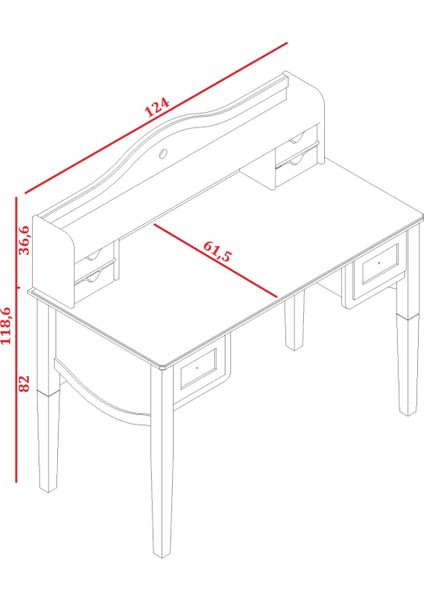 Classy Gri Genç Odası Çalışma Masası