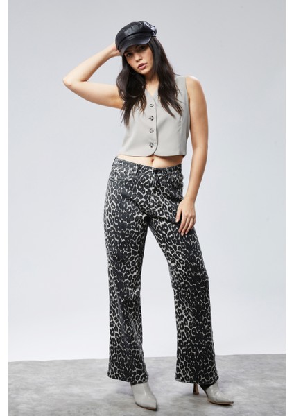 Cedy Denım Yüksek Kalite Kadın Palazzo Yüksek Bel Cotton Jean Pantolon