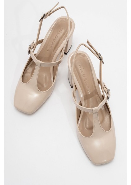 ACRON Ekru Rugan Tokalı Kadın Ayakkabı indirimleri