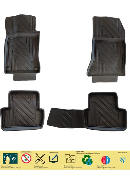 Newdeco Mercedes B Serisi W246 2011-2018 Için 5,5d Carbon Style Havuzlu Paspas - Tpe Malzeme fiyatları