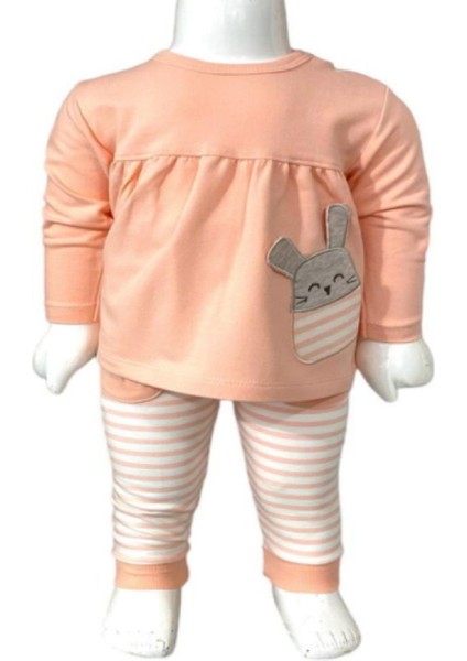 Rabbit Desenli 2li Alt Üst Bebek Takımı 3 Ay - 36 Ay Arası Beden