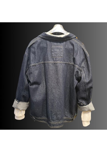 Unisex Oversize Lacivert Kot Ceket