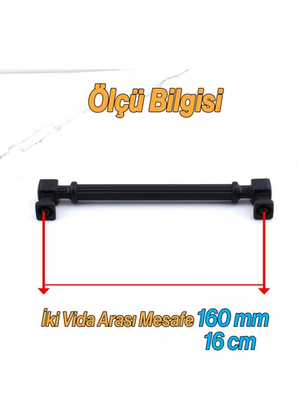 Talas 160 mm 10 Adet Çizgili Siyah Metal Kulp Mobilya Çekmece Mutfak Dolabı Dolap Kulbları 16 cm fiyatları