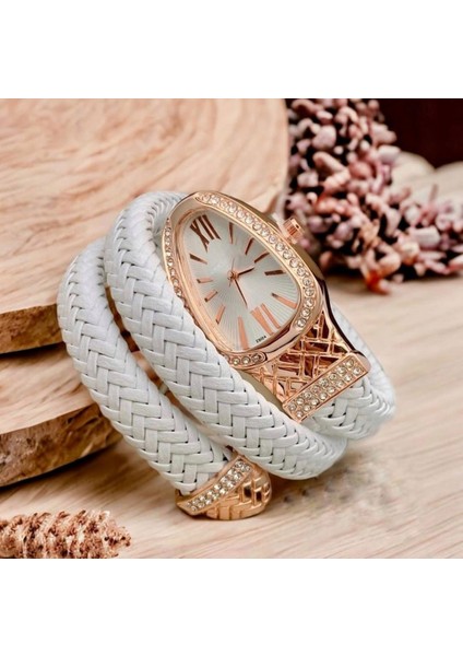 Polo White Yılan Model,dolamalı Kadın Kol Saati 03