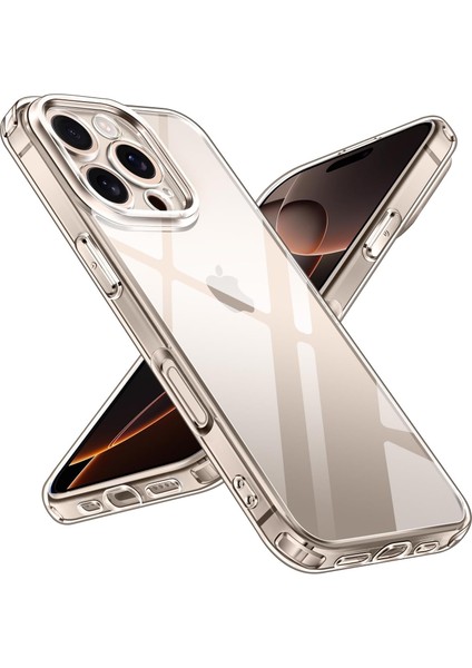 Apple iPhone 16 Pro Max Kılıf Kamera Çıkıntılı Korumalı Renksiz Yumuşak Şeffaf Silikon Kapak