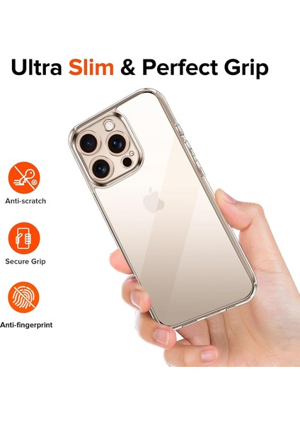 Apple iPhone 16 Pro Max Kılıf Kamera Çıkıntılı Korumalı Renksiz Yumuşak Şeffaf Silikon Kapak
