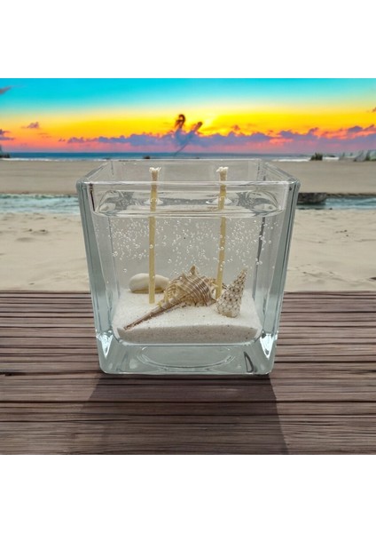 Gerçek Deniz Kabuklarıyla Hazırlanmış Jel Mum 8 x 8 cm modelleri
