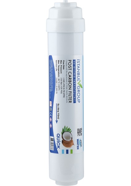 İSTANBUL GROUP Reverse Osmosis İnline Çubuklu 4 lü Post Karbon Filtreli Set