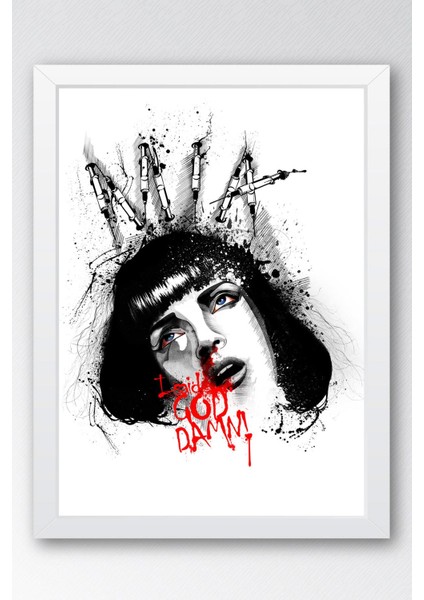 Pulp Fiction Çerçeveli Tablo - Ucuz Roman Fim Posteri Tablo