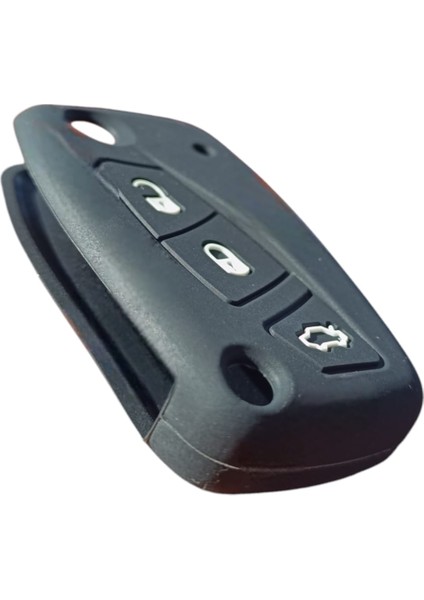 Fiat Doblo Fiorino Linea 3 Butonlu Anahtar Uyumlu Silikon Oto Anahtar Kumanda Kabı Kılıf Siyah modelleri