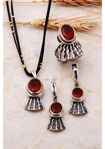 Yaşam Ağacı Tasarım Elişi Gümüş Set 1990