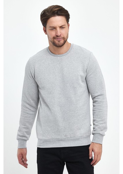 Erkek Şardonlu Düz Renk Sıfır Yaka Sweat modelleri