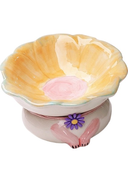 Seramik Kedi Kabı Siyah Çene Önleyici Pet Kase (Yurt Dışından)