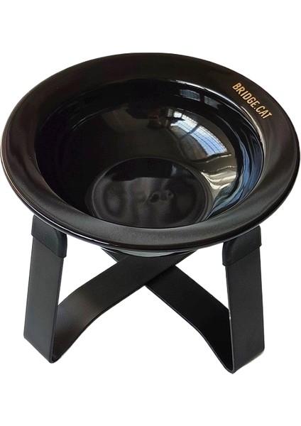 Seramik Kedi Kabı Siyah Çene Önleyici Pet Kase (Yurt Dışından)