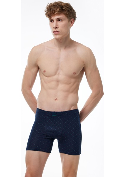 Erkek 3 Lü Lacivert Desenli Premium Collection Modal Uzun Boxer 3M250 fiyatları