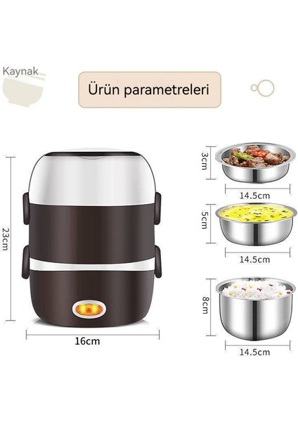 Elektrikli Isıtma Öğle Yemeği Kutusu Elektrikli Isıtma Yalıtımlı Öğle Yemeği Kutusu Taşınabilir Sıcak Yemek Buharda Pişirme (Yurt Dışından) indirimleri