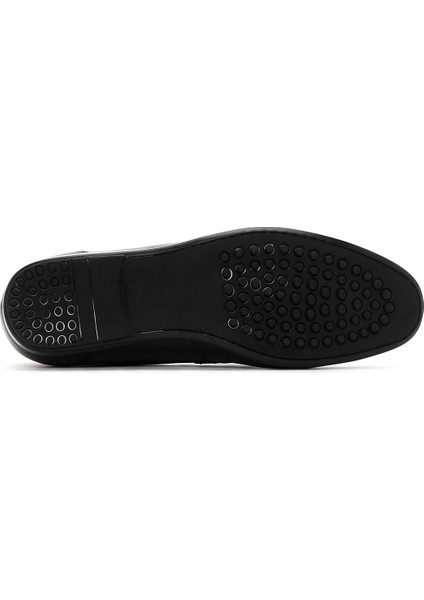 Erkek Siyah Deri Klasik Loafer 25SFD670018