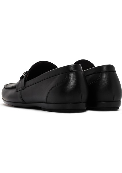 Erkek Siyah Deri Klasik Loafer 25SFD670018