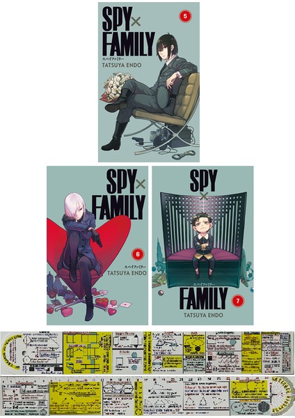 Manga Seti Spy x Family 5. 6. 7. Ciltler (Matematik Öğreten Cetvel) - Tatsuya Endo