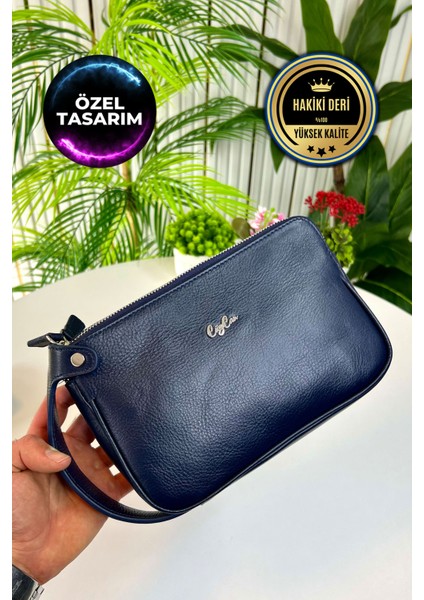 Rewoler Lacivert Tabanca Model Deri El Çantası