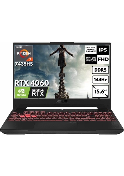 Tuf Gaming A15 Ryzen 7-7435HS 16 GB 512 GB SSD 8gb RTX4060 15.6'' 144Hz Fhd Windows 11 Home FA507NVR-L16P512 BT24