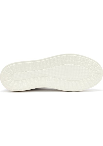 Erkek Beyaz Bağcıklı Deri Sneaker 25SFD640414