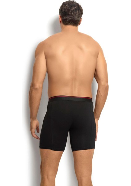 268 Erkek 3'lü Pamuklu Likralı Uzun Boxer modelleri