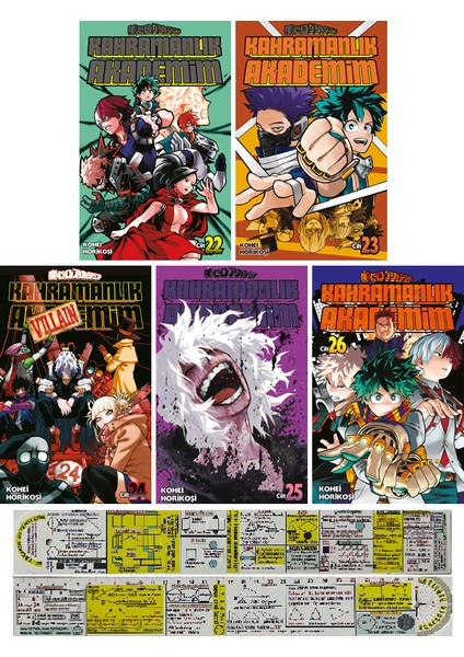 Manga Seti Kahramanlık Akademim 22. 23. 24. 25. 26. Ciltler (Matematik Öğreten Cetvel) - Kohei Horikoşi