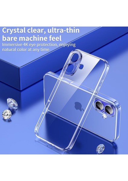 iPhone 16 Kılıf Kamera Çıkıntılı Korumalı Renksiz Yumuşak Şeffaf Silikon Kapak