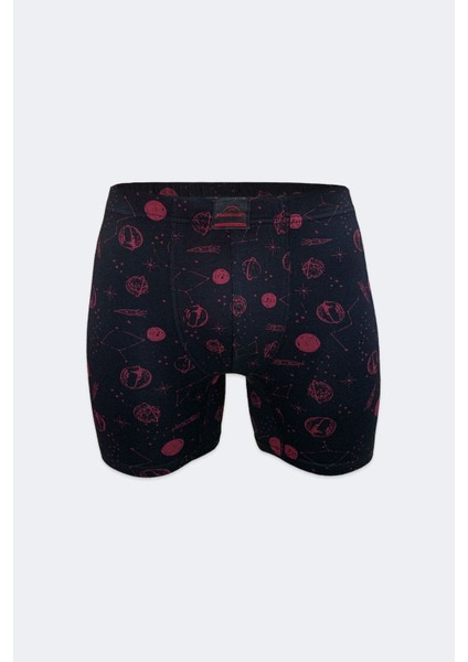 Erkek 3 Lü Siyah Desenli Premium Collection Modal Uzun Boxer 3M250