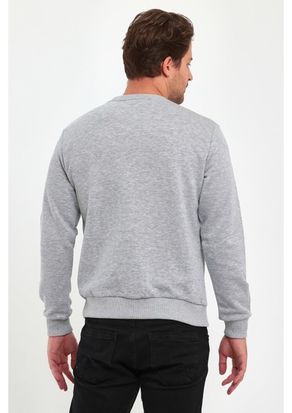 Erkek Sıfır Yaka 3 İplik Şardonsuz Sweatshirt fırsatları