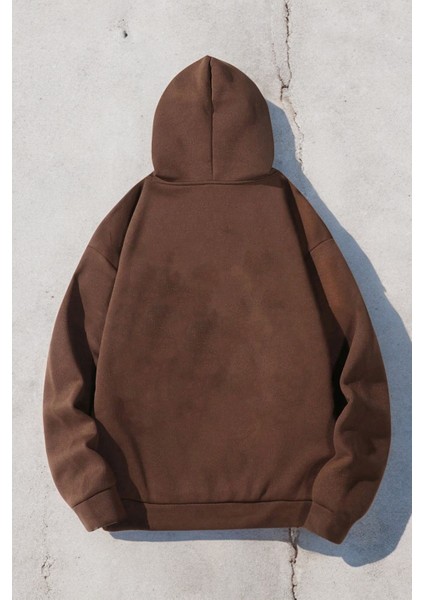 Looking Baskılı Oversize Sweatshirt