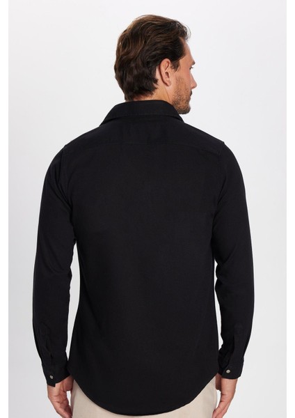 Slim Fit Dar Kesim Uzun Kol Erkek Kot Gömlek