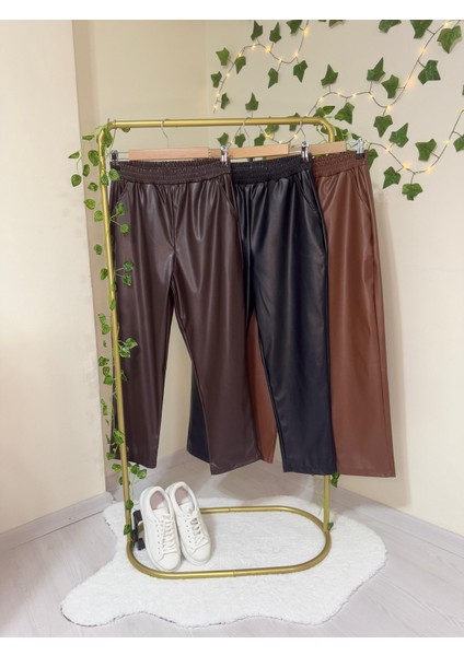 Beli Lastikli Deri Pantolon Siyah fiyatları