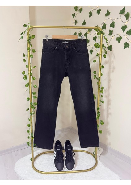 Baggy Bol Kesim Rahat Kalıp Kot Pantolon-Siyah fiyatları