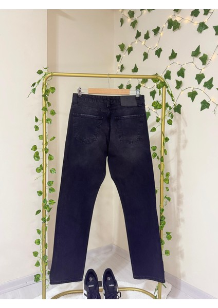 Baggy Bol Kesim Rahat Kalıp Kot Pantolon-Siyah modelleri