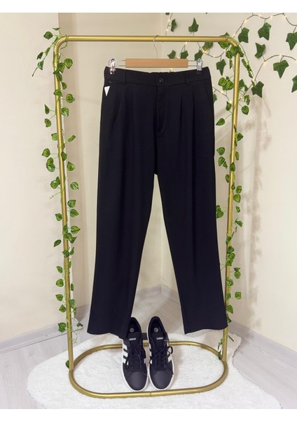 Bez Ayağı Kumaş Beli Lastikli Pantolon