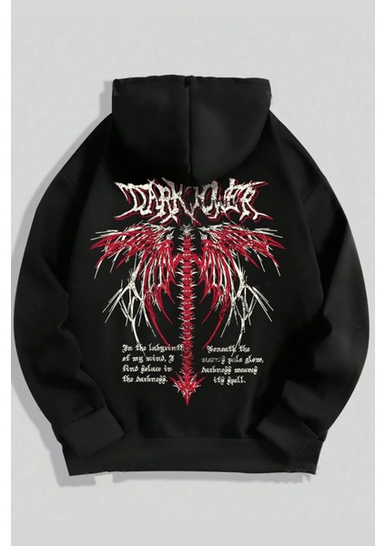 Uygun Tarz Dark Baskılı Oversize Sweatshirt