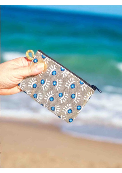 Eyes 2 Cüzdan Mini Makyaj Çantası Bozuk Para Çantası Ilaç Çantası