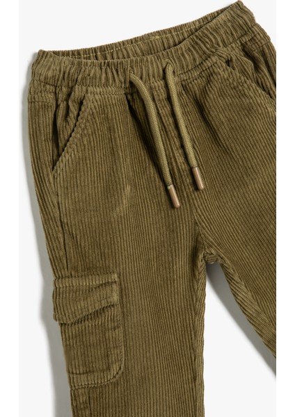 Kargo Pantolon Fitilli Kadife Beli Bağlamalı Cepli Pamuklu modelleri